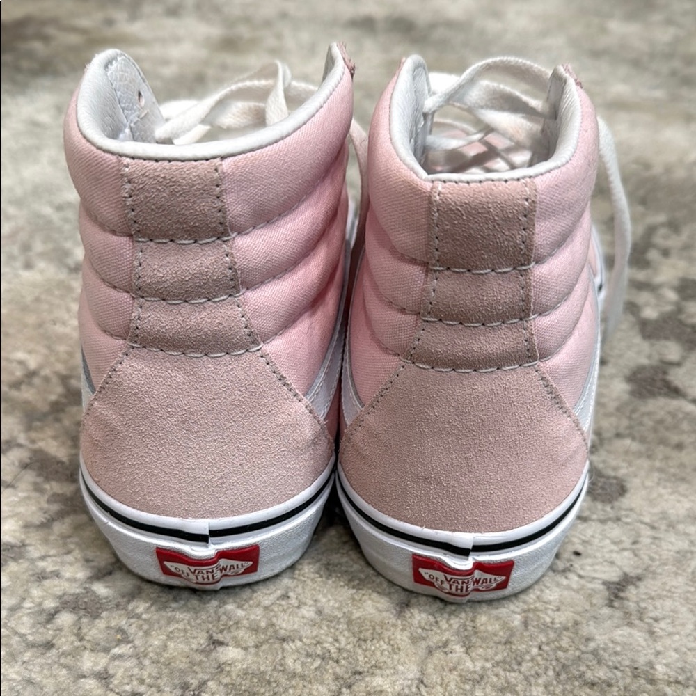 Vans Pink and White High-Top Sneakers - Picture 4 of 8